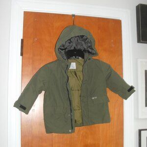 Zara Baby Enjoy & Play Army Green Hooded Puffer Jacket Coat 12-18 Months